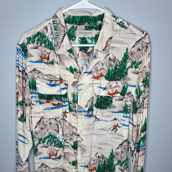 All Saints Standard Fit Shirt Long Sleeve Button Down - Picture 1 of 8